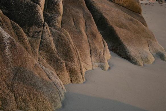 Amazing rocks, highlighted by the setting sun..