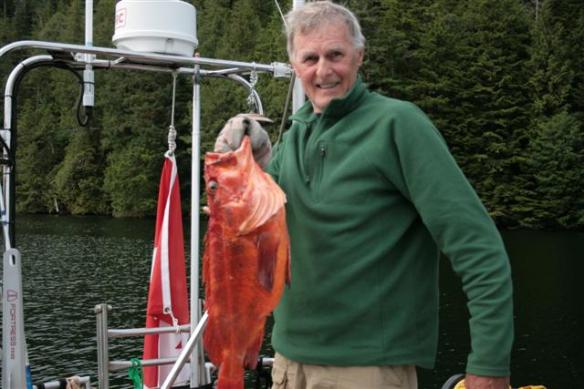 Very proud Bert with the yellow eyed Rock fish.