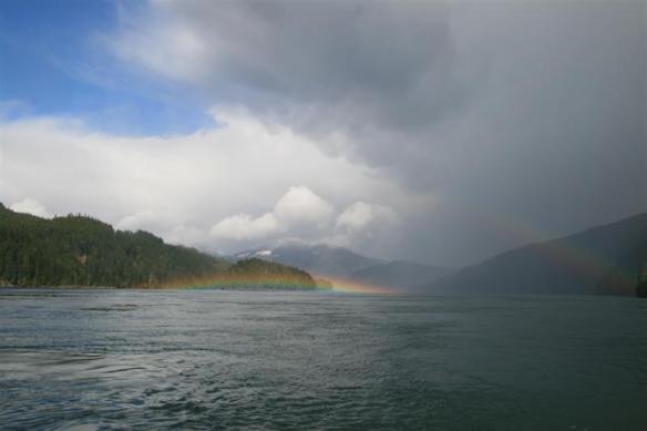 Leaving Blind Channel, a beautiful rainbow our reward!