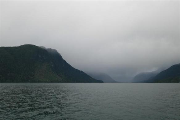 In front of the boat, BIG squall coming!!!!