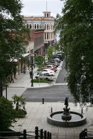 Looking from the stairs towards downtown.