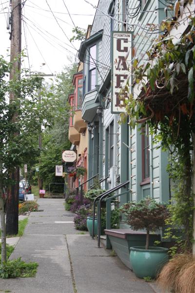 One of the shopping streets, all the buildings are from the 1800's.