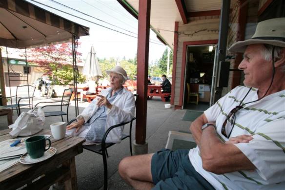 Bert and our friend Shendra, enjoying coffee at the Copper Sky cafe.