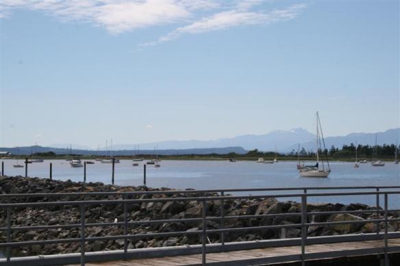 Curtsy, anchored just outside the breakwater.