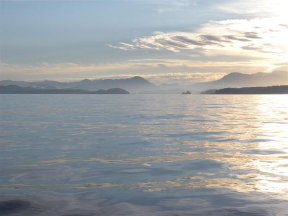Leaving Barkley Sound, early morning. 
