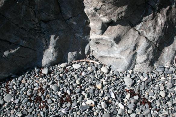 All the rocks at the little beach were nicely polished by the ocean swell.
