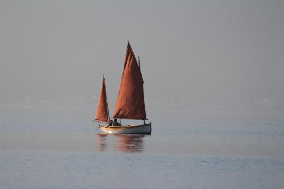 a foggy sailing day.