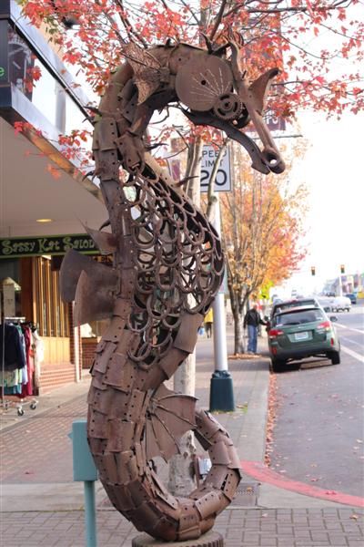 seahorse on the street in port angeles