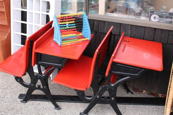 Vintage desks from a small school,no longer there. 