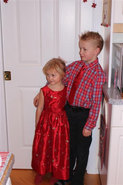 Ginger and Charlie, ready for evening candle light service.