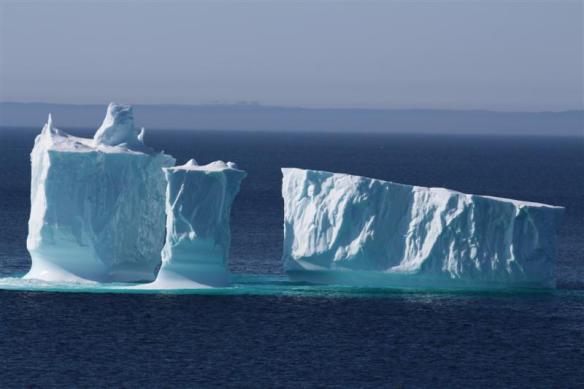 Pieces break off continually, eventually, after the summer, all these bergs will have melted away.