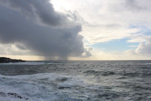 Some showers,lingering in the distance.