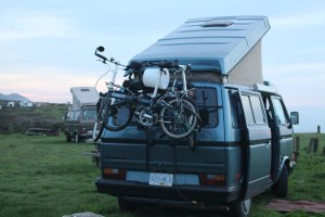 Ready for the night, camped in a great spot, overlooking the ocean.