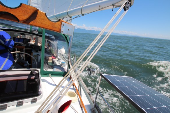 capernway harbour bible school   sailing across GS  Tsehum harbor 094