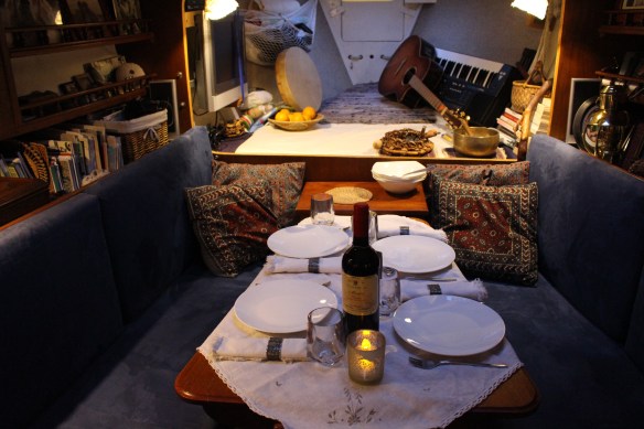 Fine dining on SV Curtsy