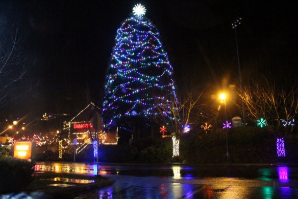 Christmas downtown Ladysmith, on a very rainy night.